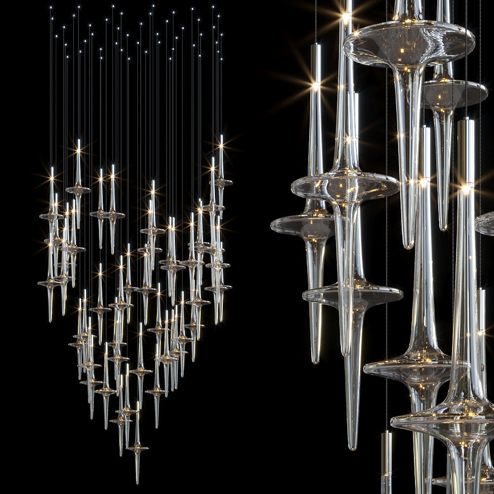 Crystal Spire Rain Chandelier
