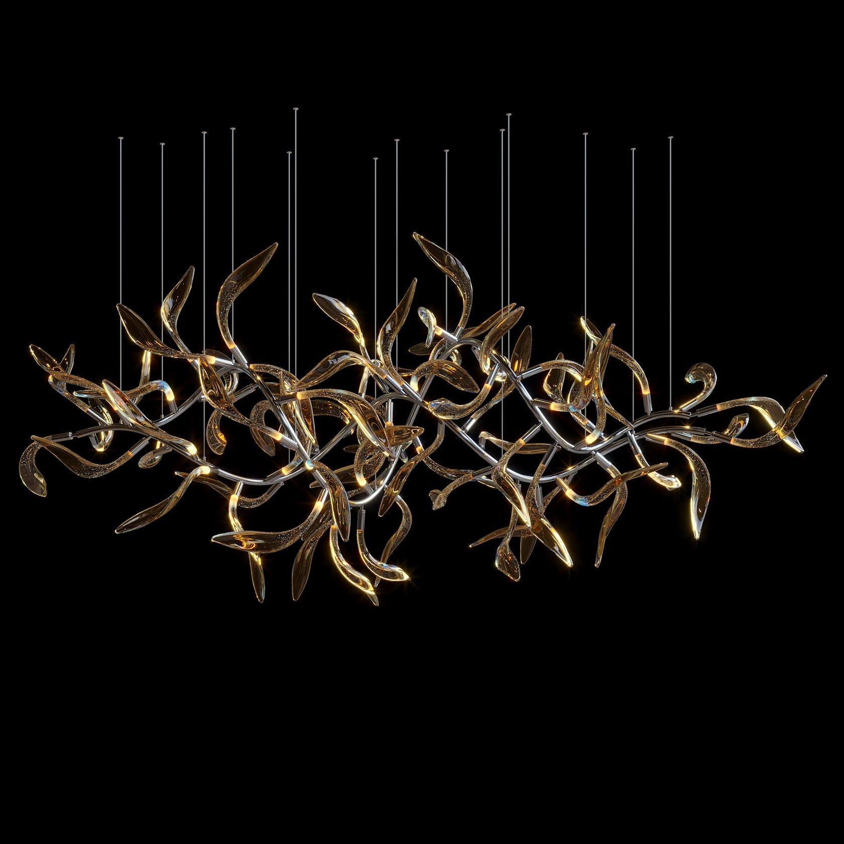 Amber Leaf Vine Chandelier
