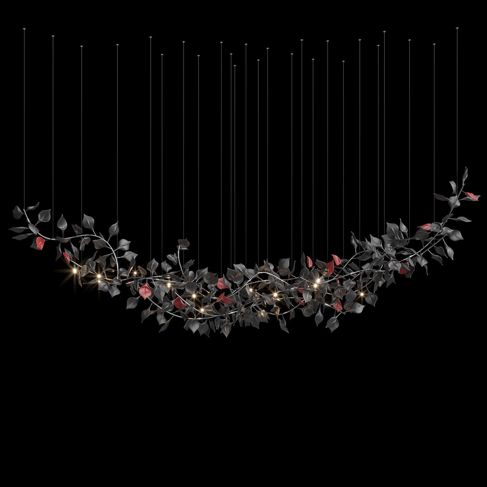 White Leaf Branch Chandelier