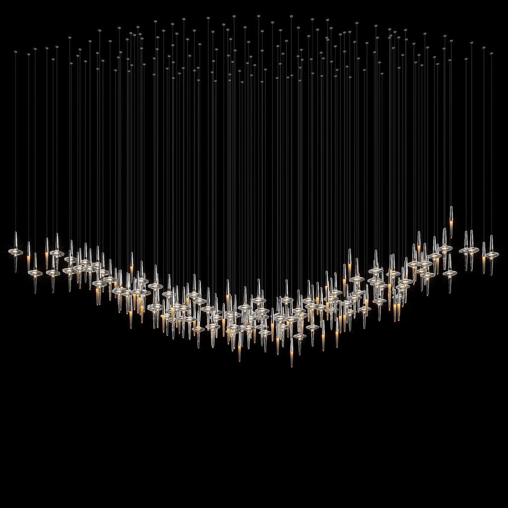 Crystal Icicle Saucer Chandelier