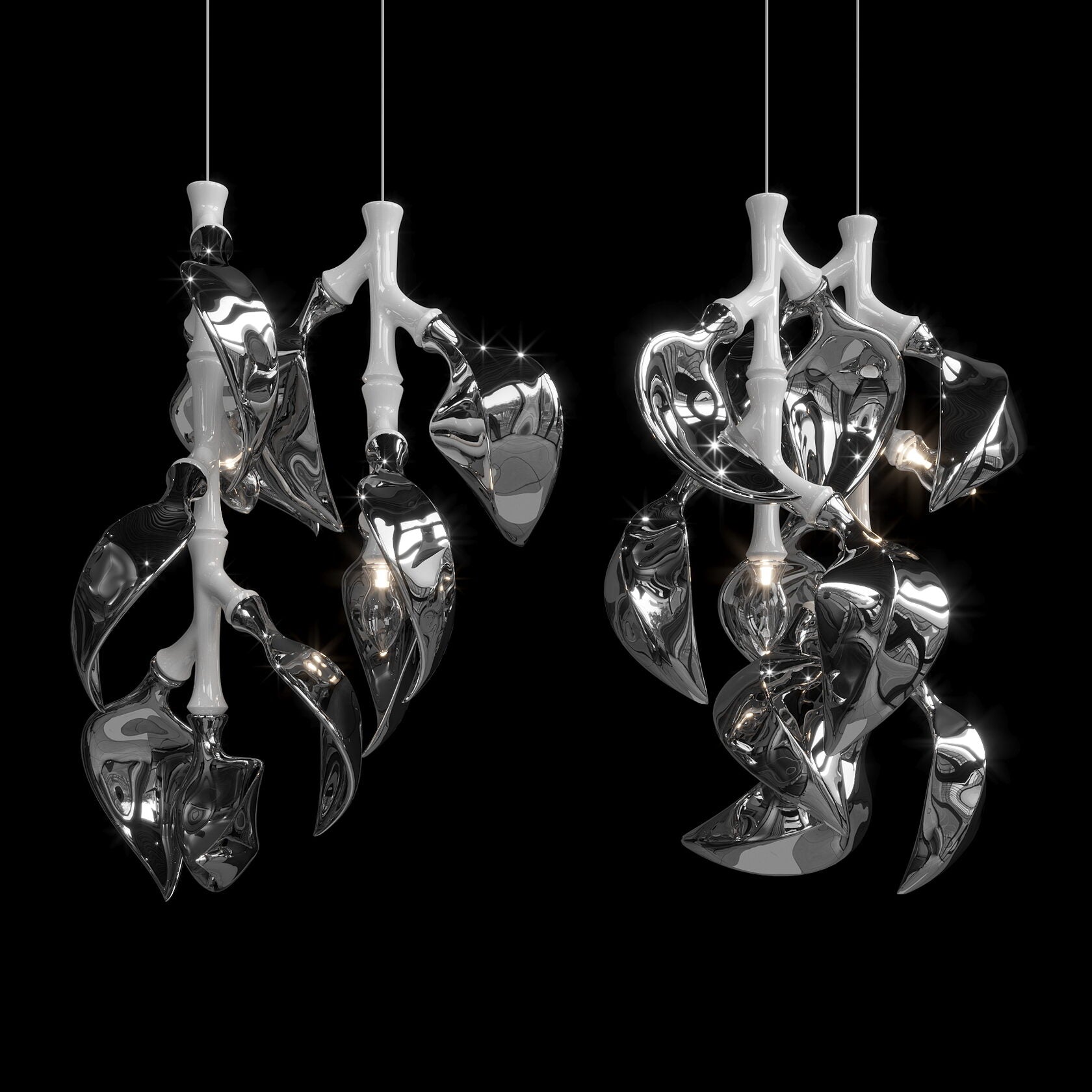 White Calla Cascade Chandelier