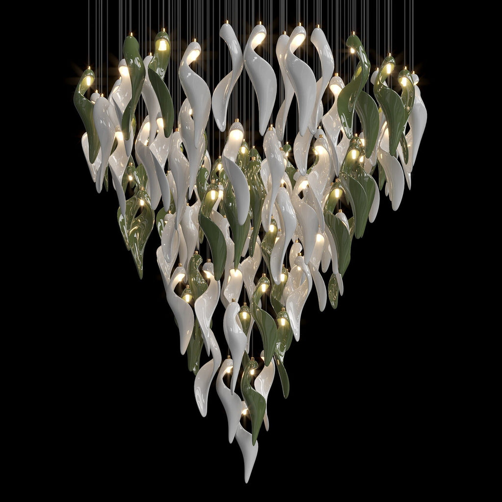 White Calla Bloom Chandelier