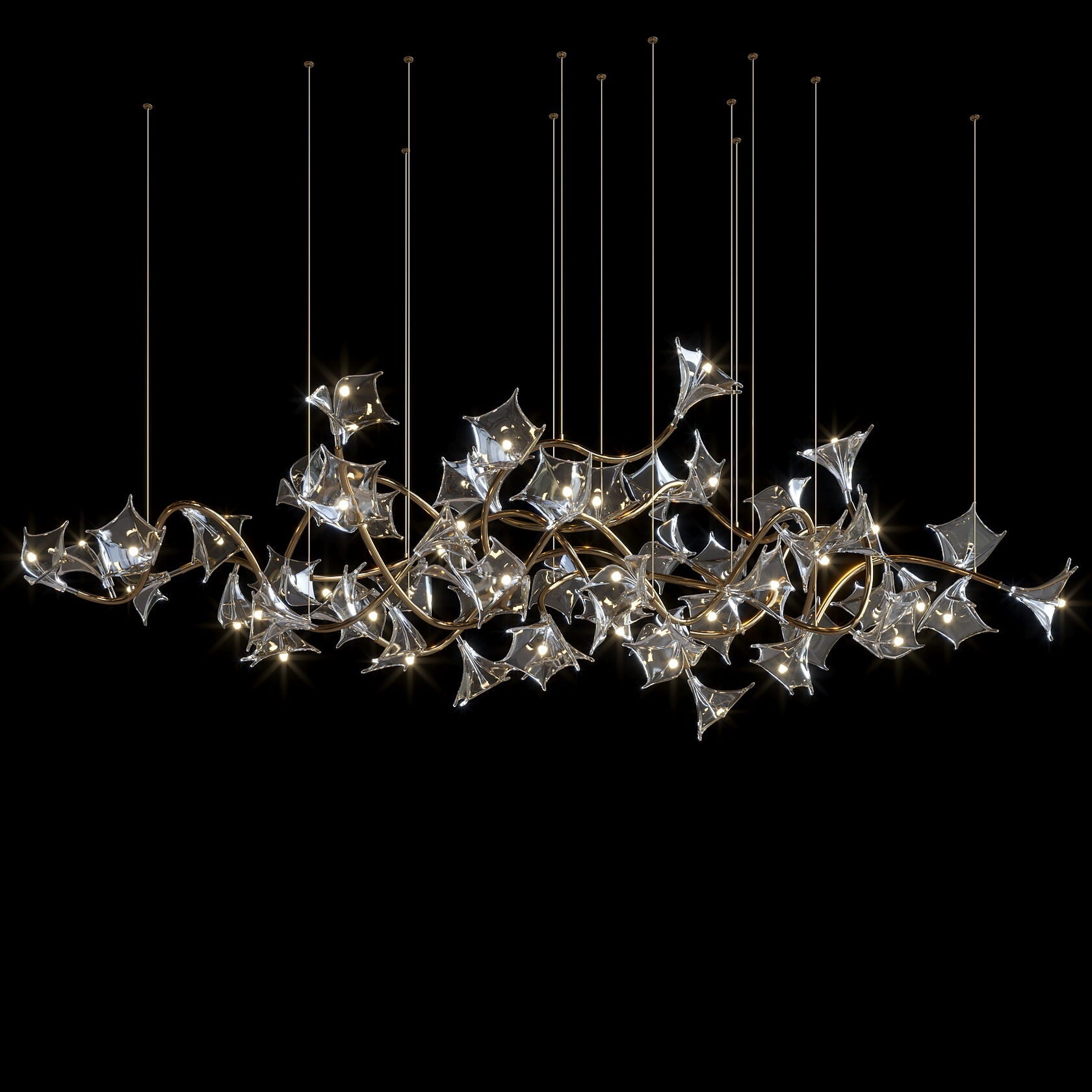Monochrome Manta Vine Chandelier