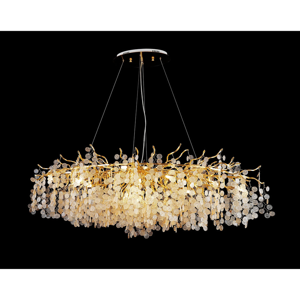 Organic Branch Round Penny Chandelier by Bling Lighting Studio