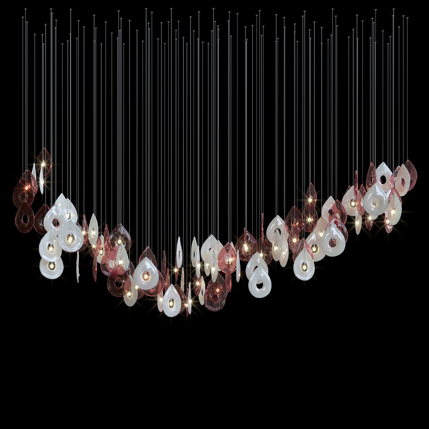 Green Halo Drop Chandelier