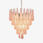 Modern Murano Pink Glass Dewdrop Chandelier by Bling Lighting Studio