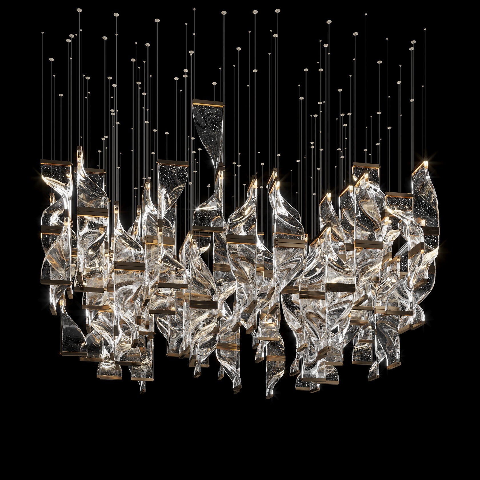 Crystal Twist Panel Chandelier