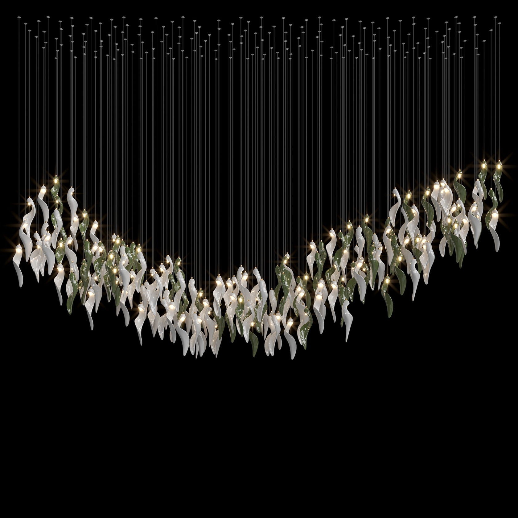 White Calla Bloom Chandelier