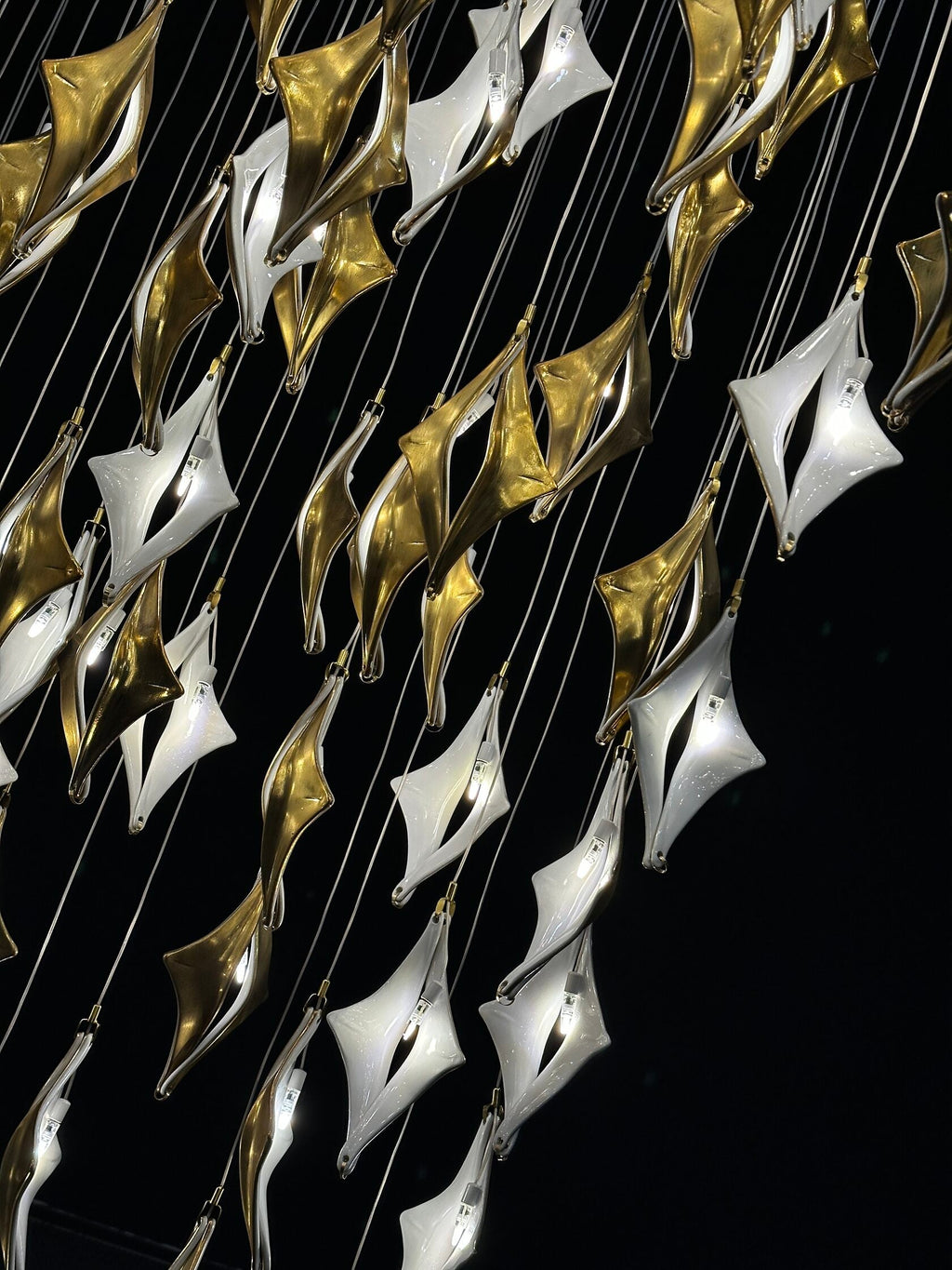 Black Gold Diamond Cascade Chandelier