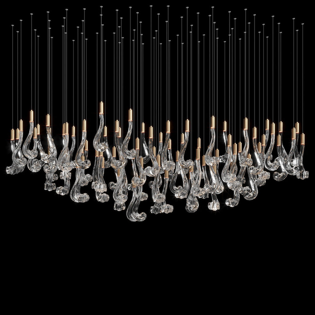 Crystal Scroll Cascade Chandelier