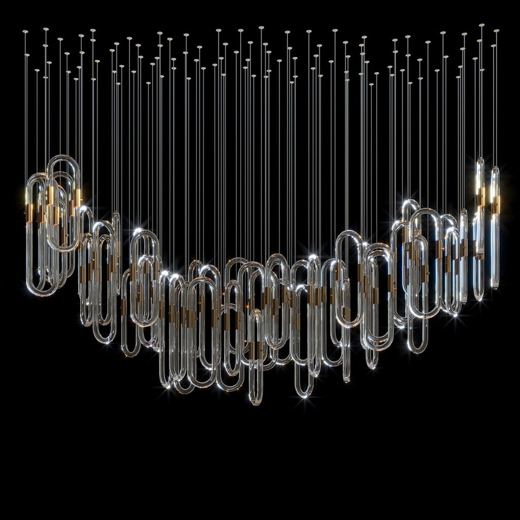 Glass Loop Waterfall Chandelier