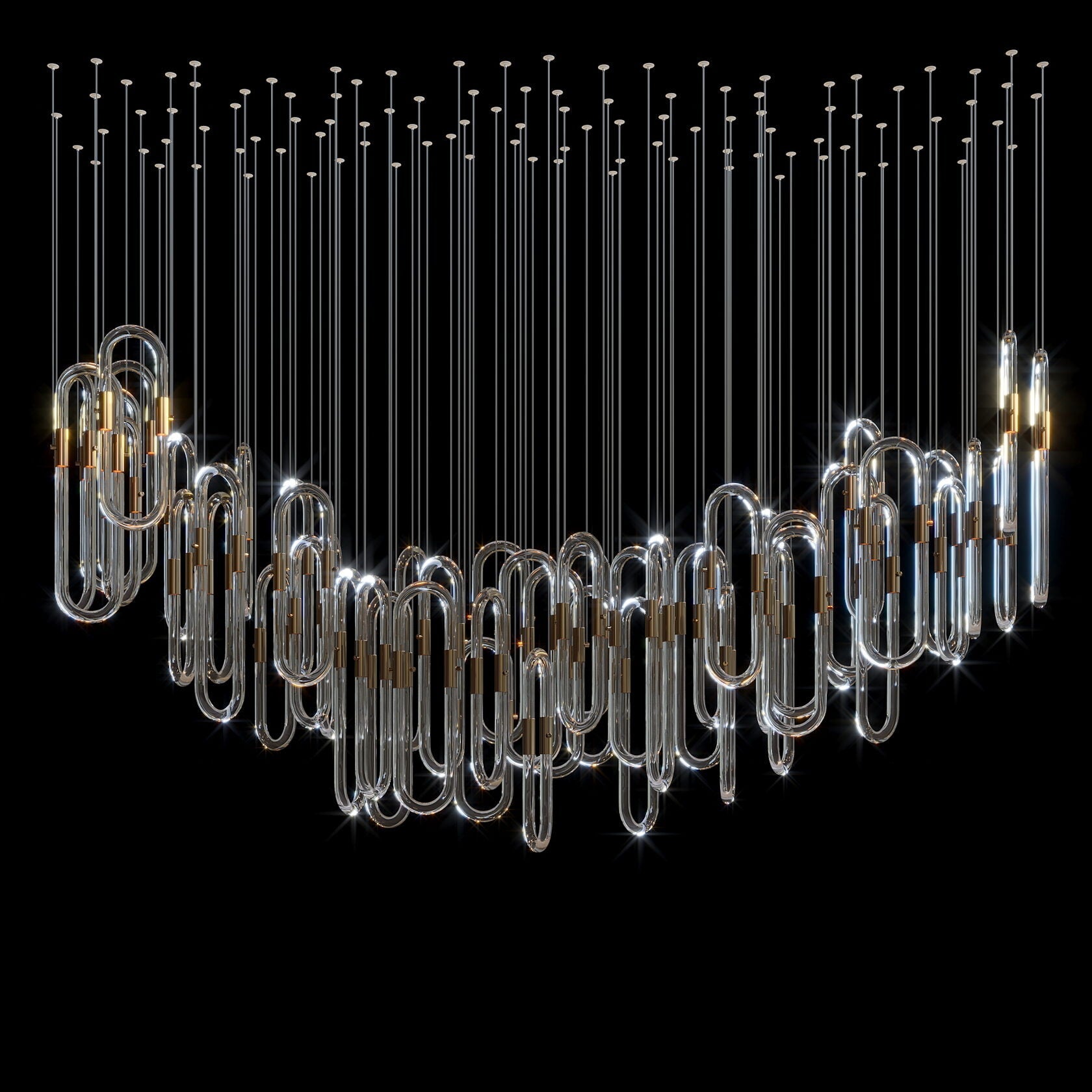 Glass Loop Waterfall Chandelier