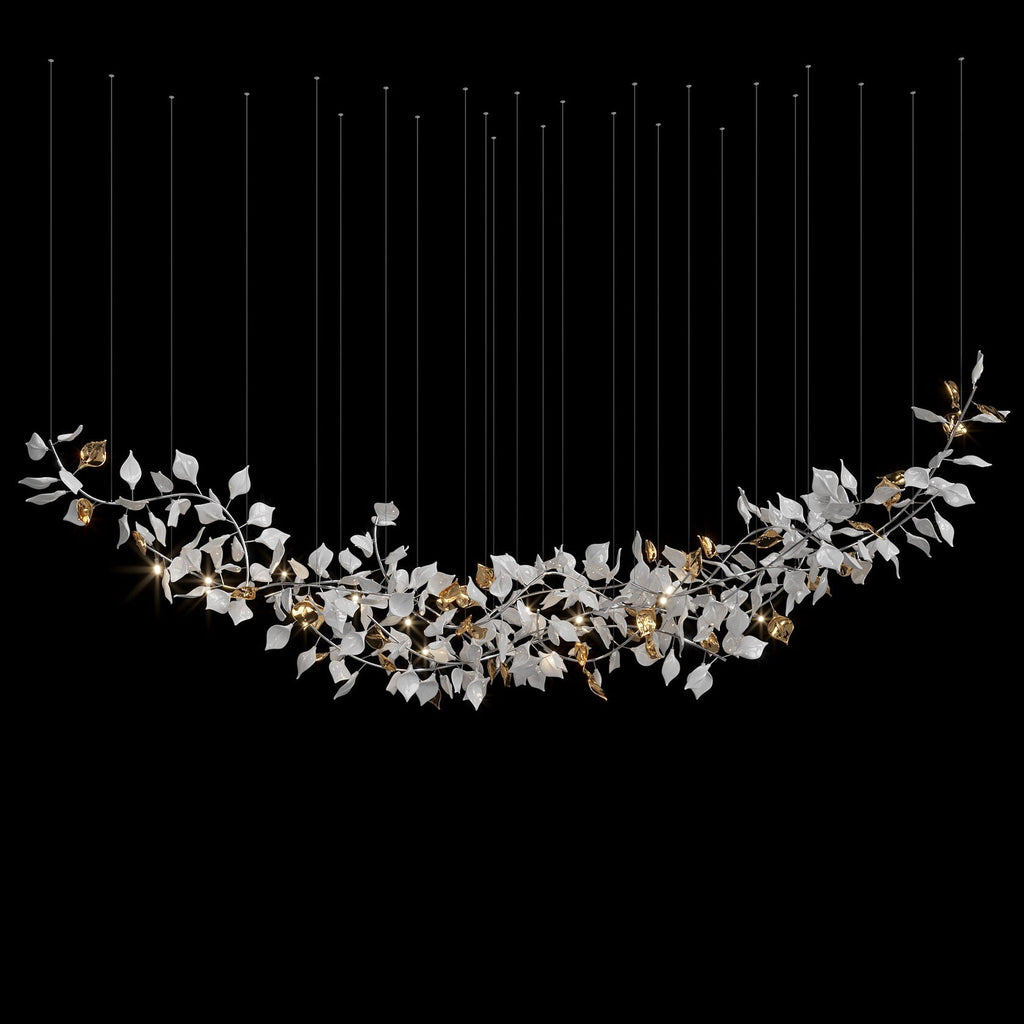 White Leaf Branch Chandelier