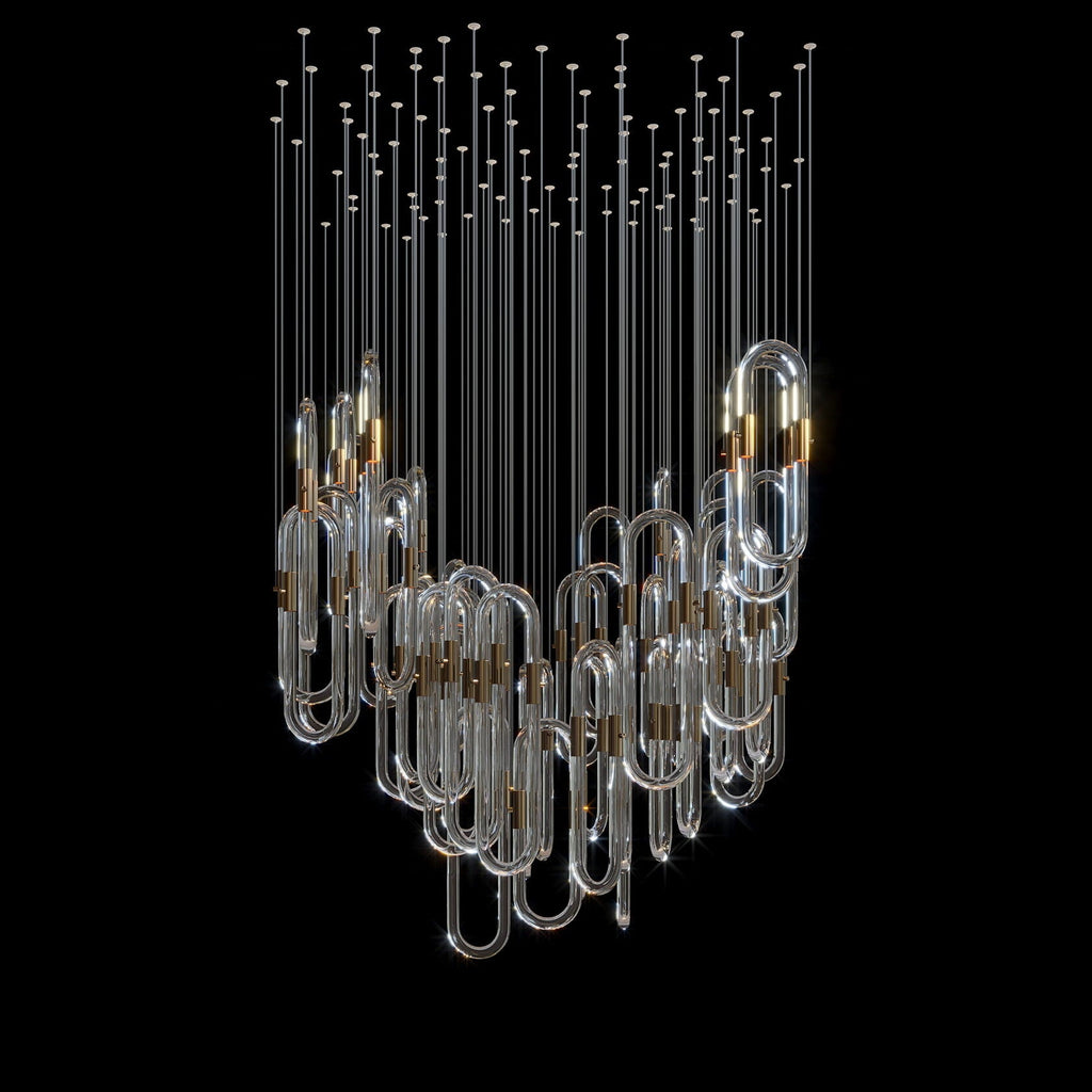 Glass Loop Waterfall Chandelier