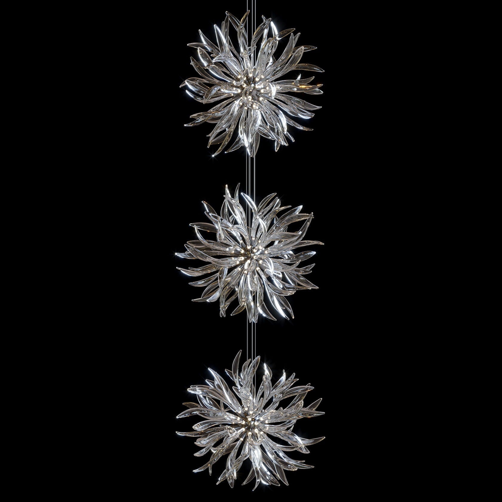 Smoke Palm Burst Chandelier