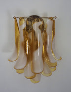 Murano Wall Lamp | 10 Caramel-Coloured Petal Glass | Set of 2