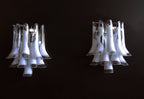 Murano Wall Lamp | 10 White Petal Glass | Set of 2