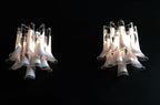 Murano Wall Lamp | 10 White Petal Glass | Set of 2