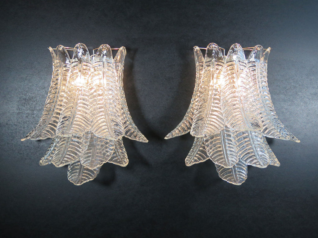 Murano Wall Lamp | 10 Clear Felci Glass | Set of 2