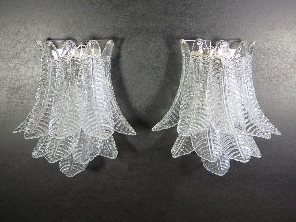Murano Wall Lamp | 10 Clear Felci Glass | Set of 2