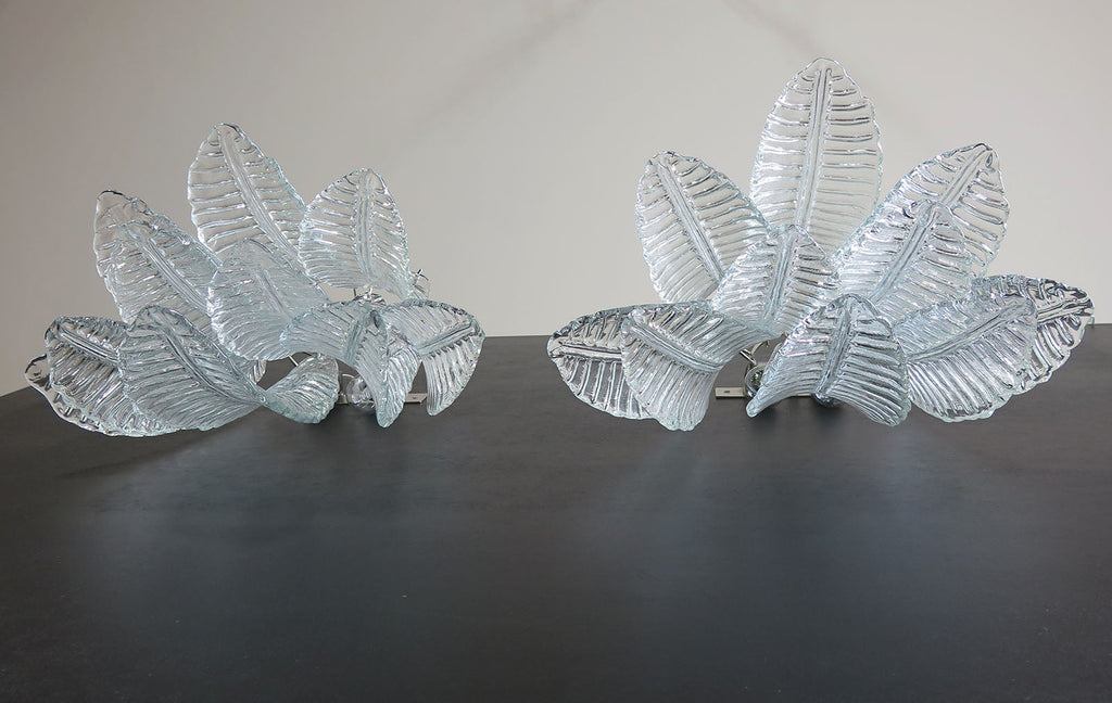 Murano Wall Lamp | 10 Clear Felci Glass | Set of 2
