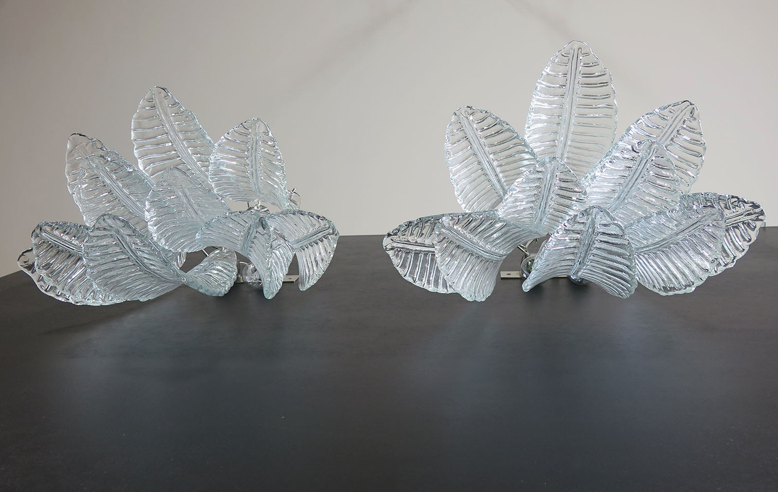 Murano Wall Lamp | 10 Clear Felci Glass | Set of 2