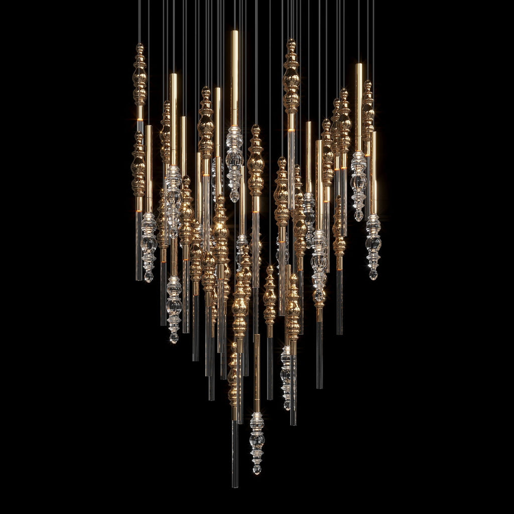 Crystal Totem Cascade Chandelier