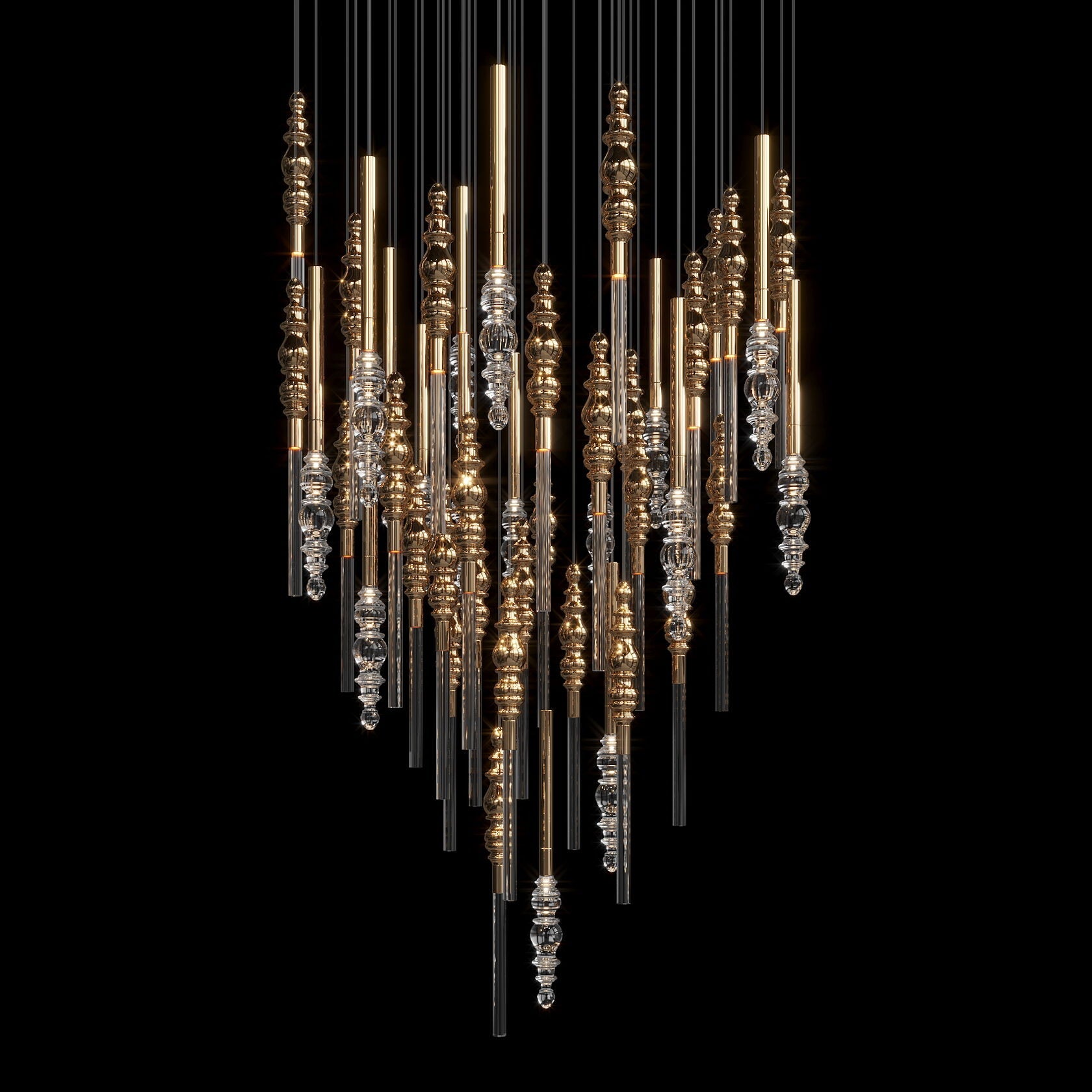 Crystal Totem Cascade Chandelier
