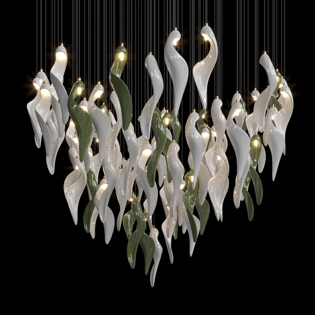 White Calla Bloom Chandelier