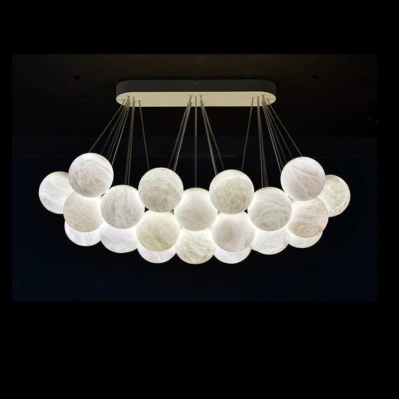 27-Alabaster Ball Chandelier, Luxury Model Lighting by Bling Lighting Studio