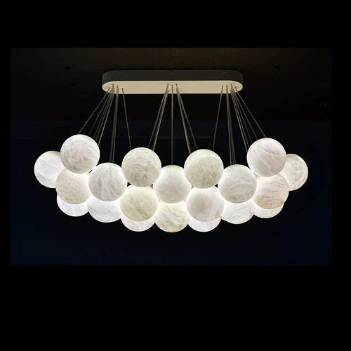 27-Alabaster Ball Chandelier, Luxury Model Lighting by Bling Lighting Studio