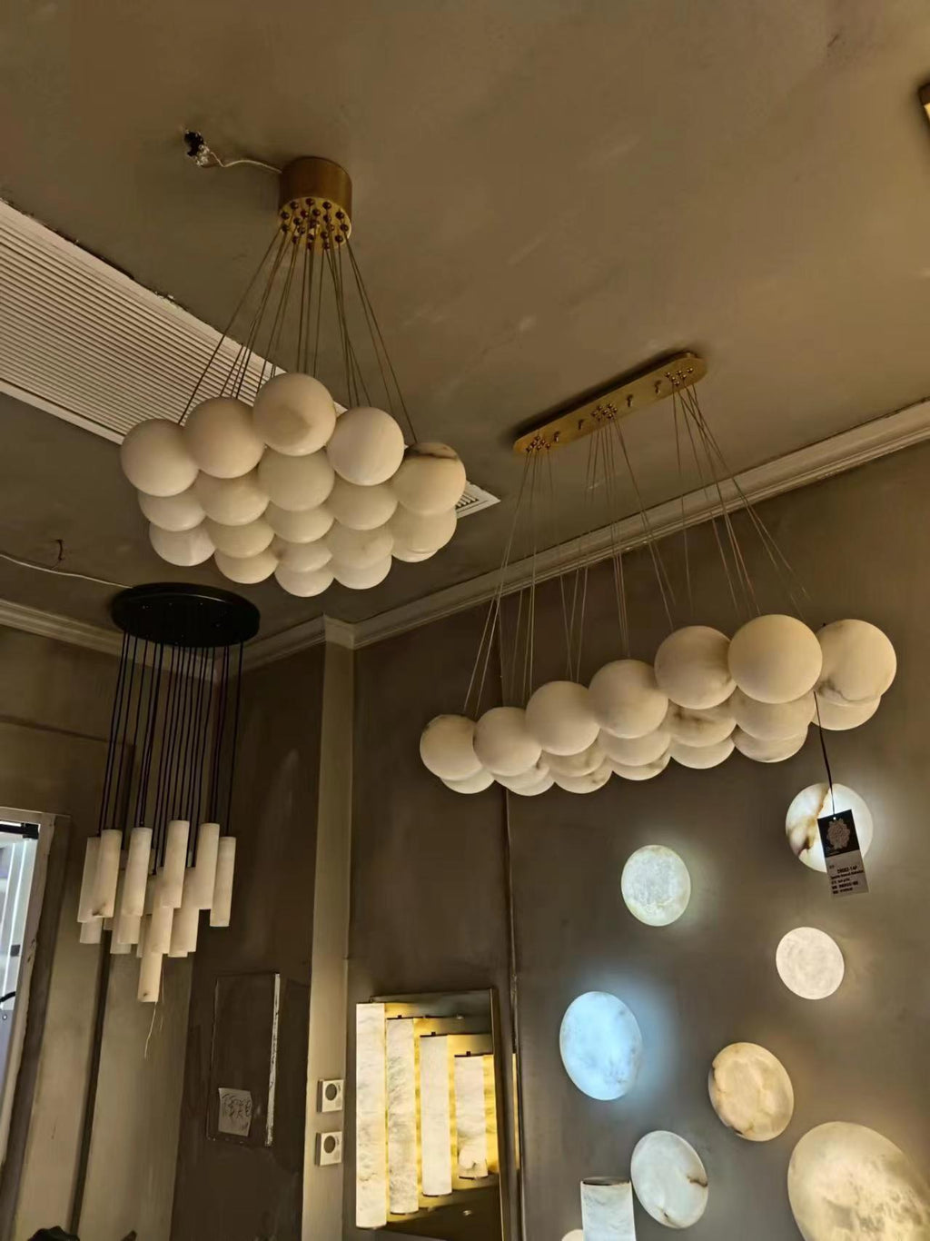 27-Alabaster Ball Chandelier, Luxury Model Lighting by Bling Lighting Studio