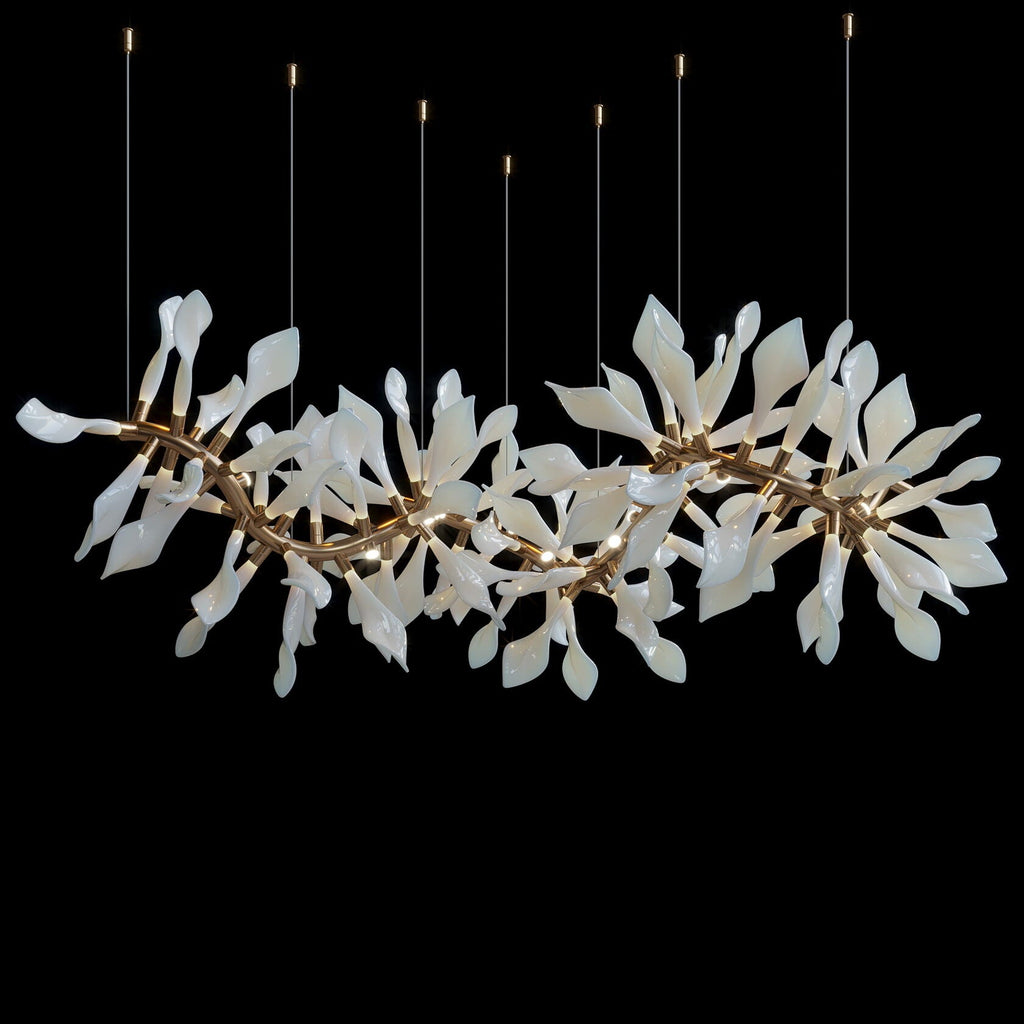 White Calla Orbit Chandelier