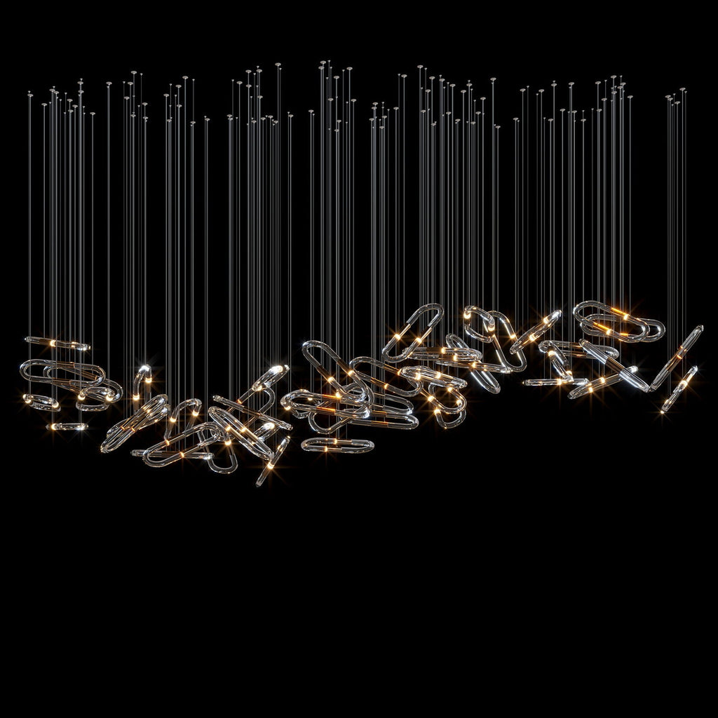 Glass Link Cascade Chandelier