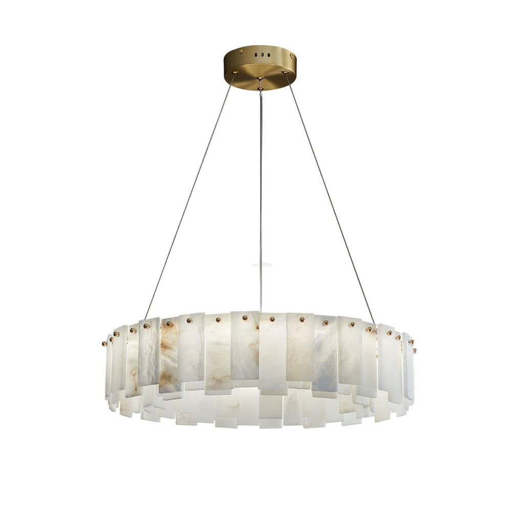 Halos Alabaster Round/Square Chandelier by Bling Lighting Studio