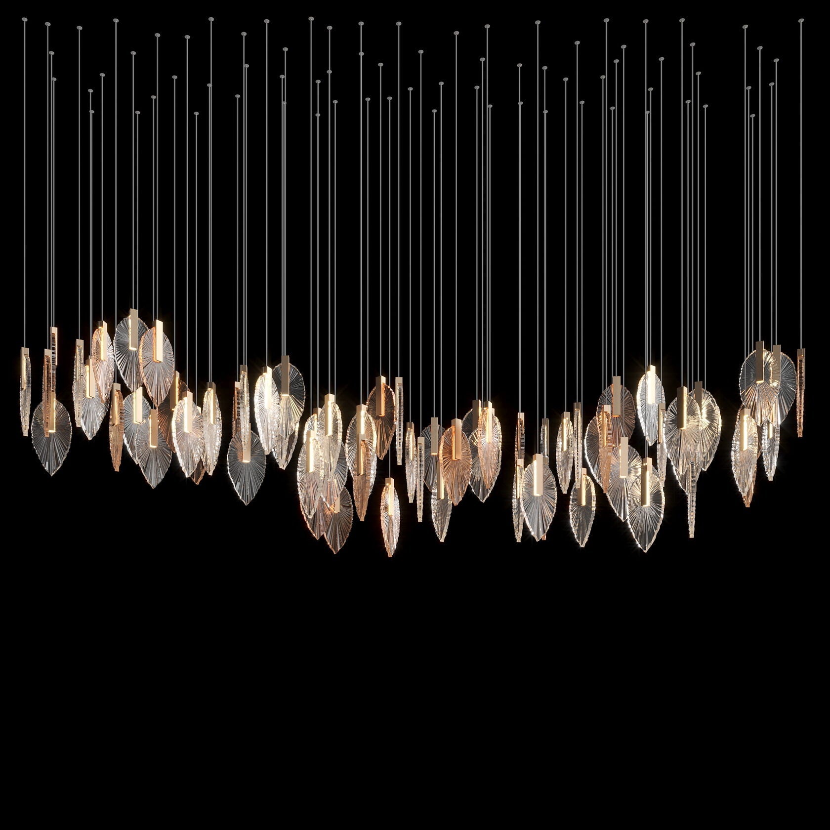 Crystal Leaf Veil Chandelier