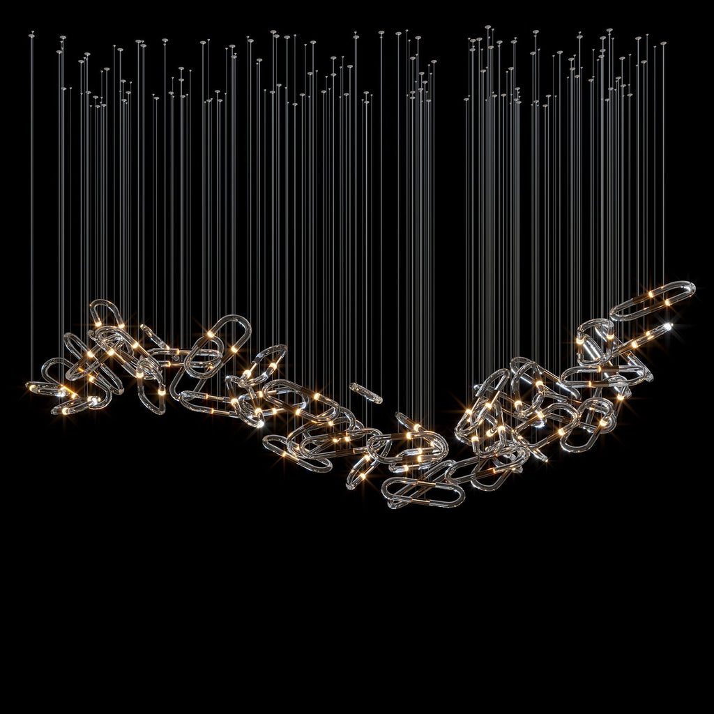 Glass Link Cascade Chandelier