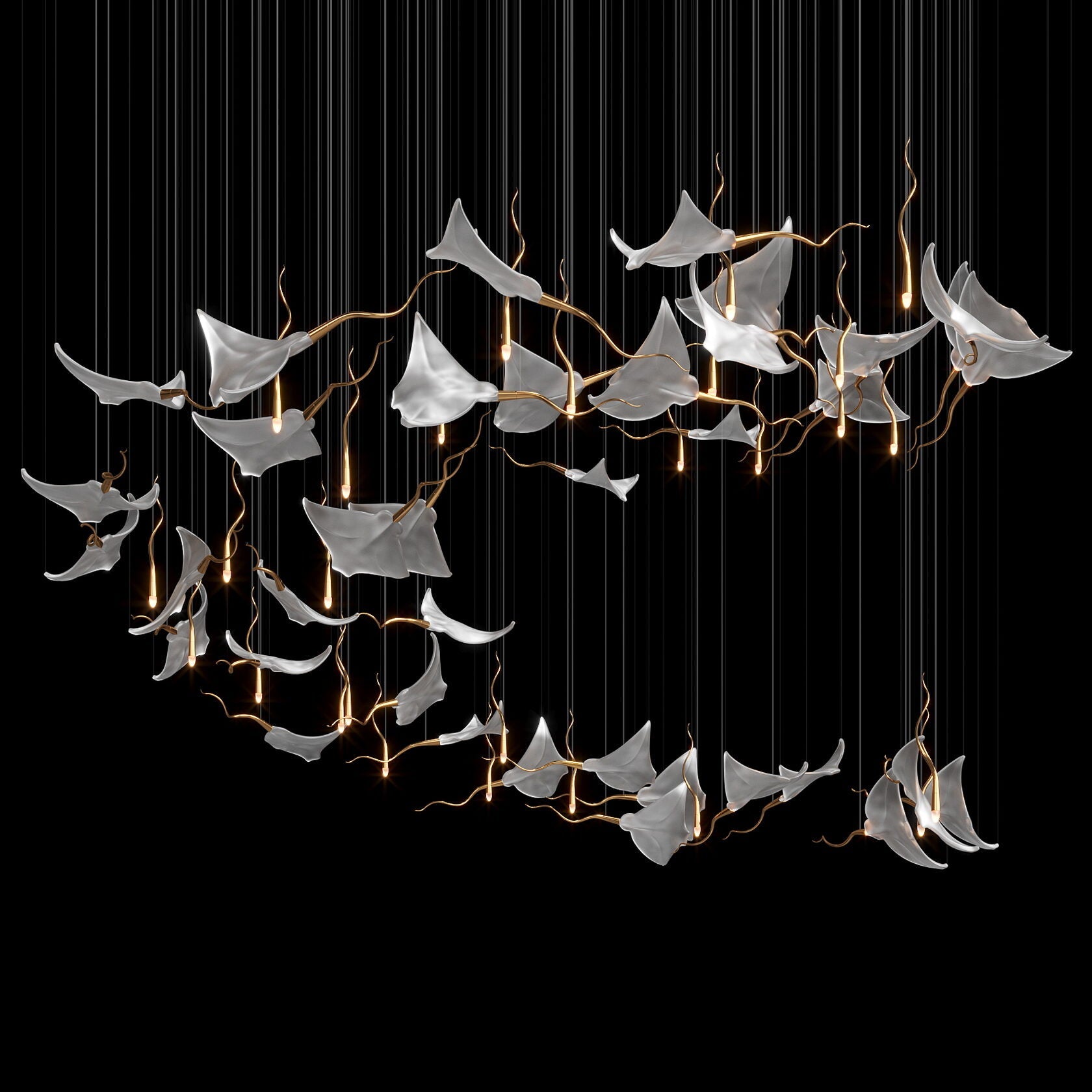 White Manta Branch Chandelier