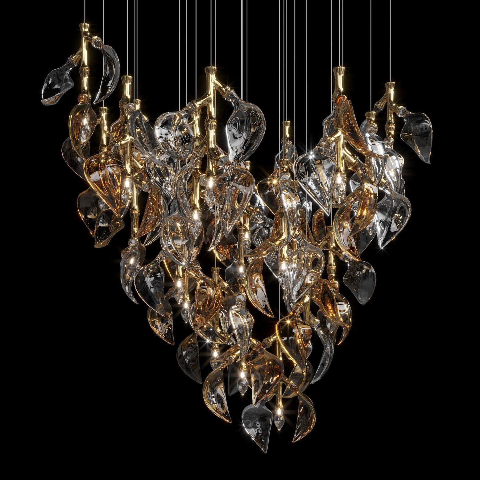 White Calla Cascade Chandelier
