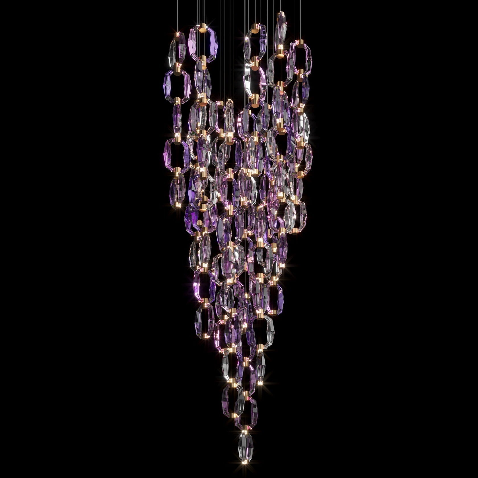 Violet Crystal Link Chandelier