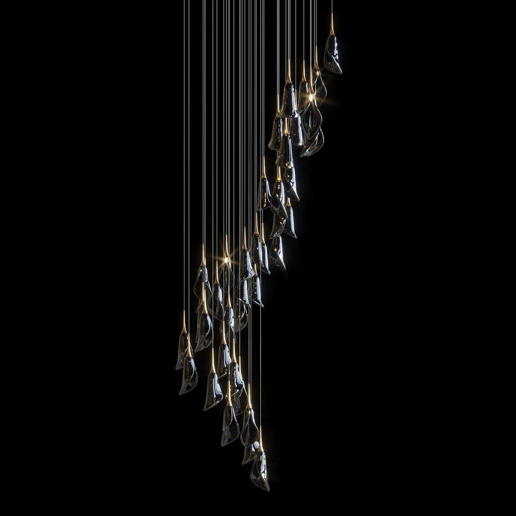 White Petal Drop Chandelier