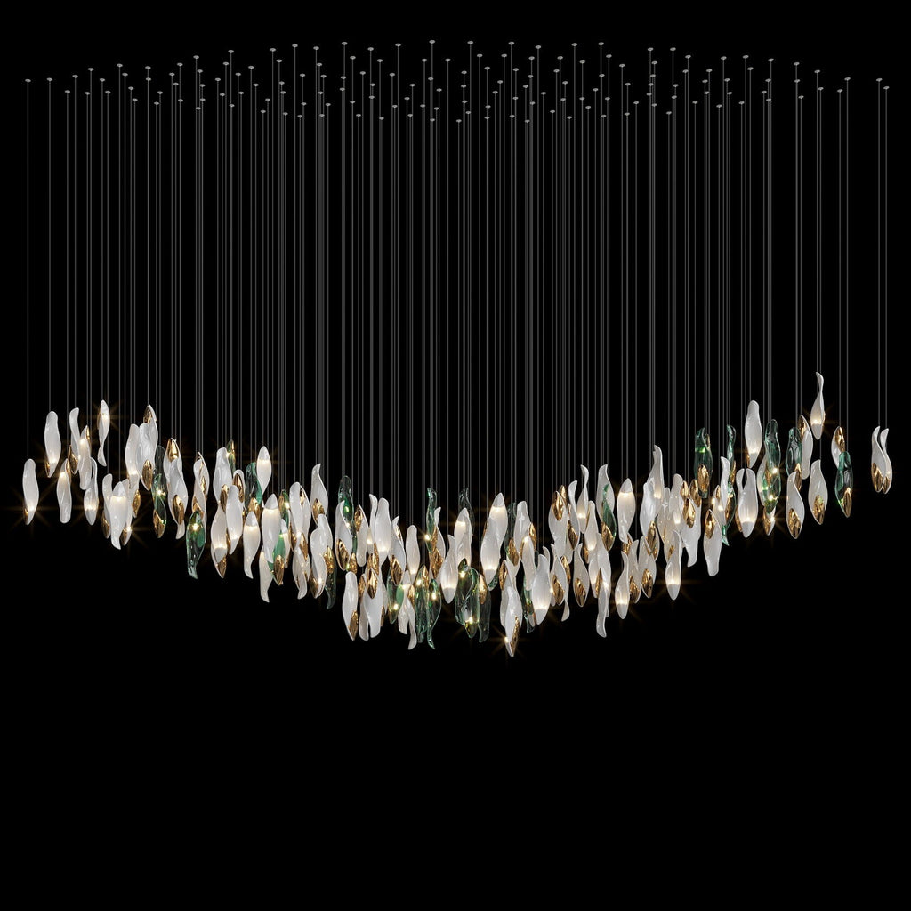 White Sea Petal Cascade Chandelier