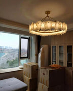 Alabaster Round Chandelier-WM2392a by Bling Lighting Studio