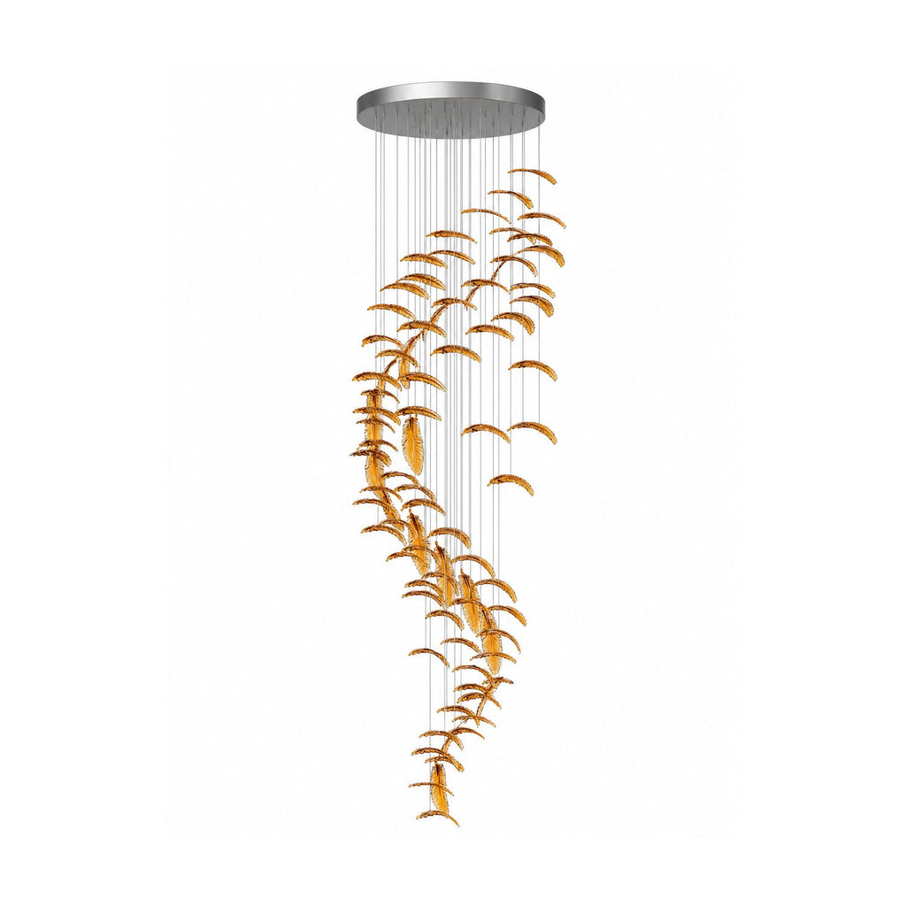 Glass Feathers Flying Chandelier