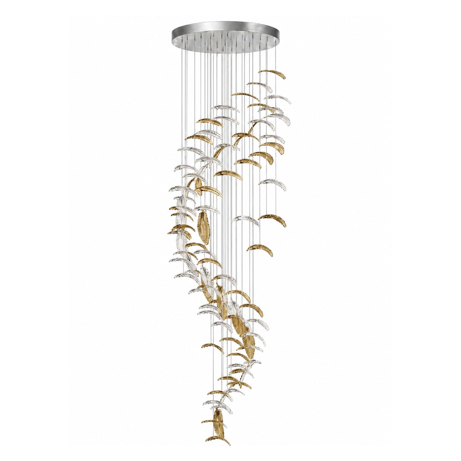Glass Feathers Flying Chandelier