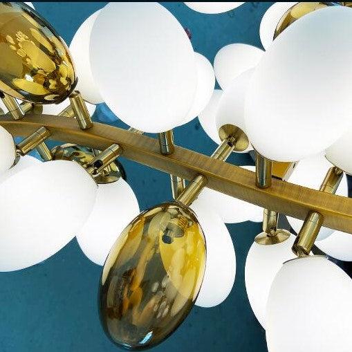 Large Branch Copper Chandelier with Grape Shape by Bling Lighting Studio