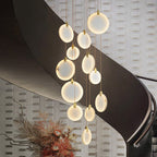 Queenie Alabaster Drop Long Round Chandelier by Bling Lighting Studio
