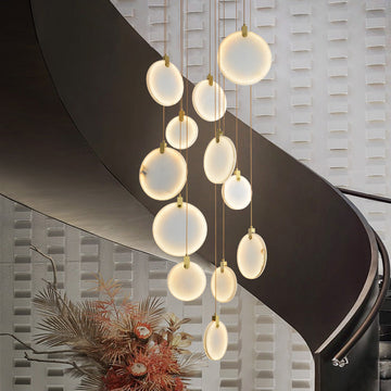 Queenie Alabaster Drop Long Round Chandelier by Bling Lighting Studio