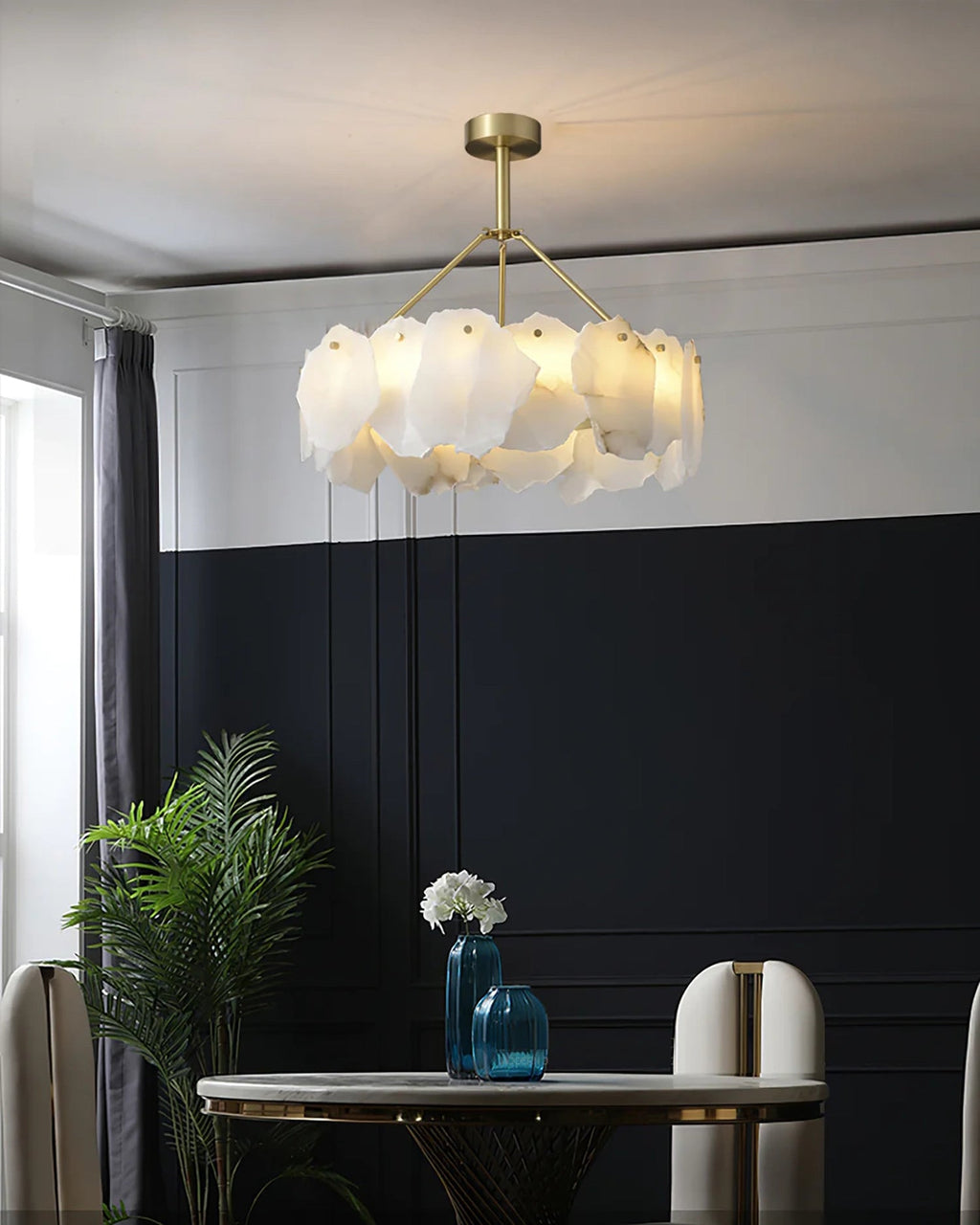 Alabaster Round Chandelier-WM2392a by Bling Lighting Studio