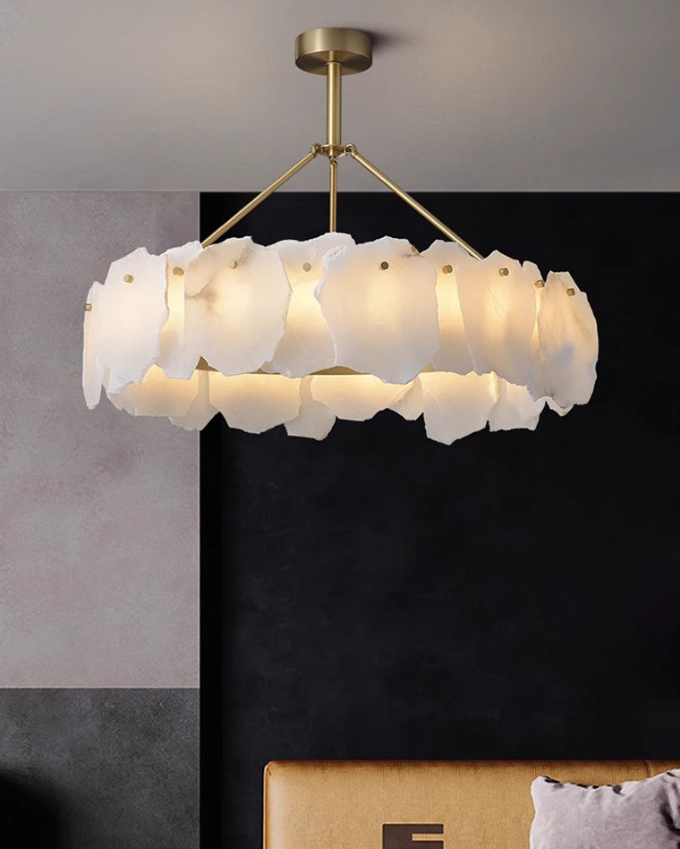 Alabaster Round Chandelier-WM2392a by Bling Lighting Studio
